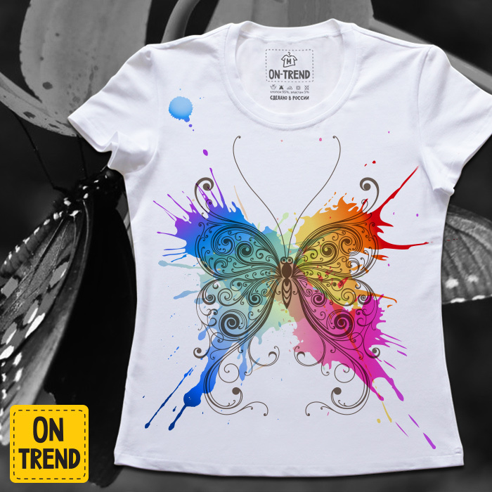 картинка Женская футболка "Бабочка в Красках" от магазина  ON-TREND