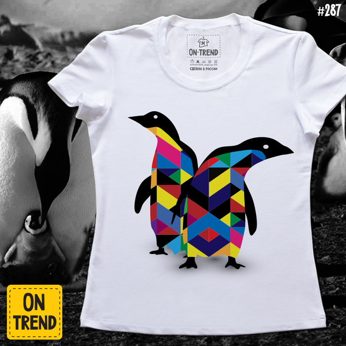 картинка Женская футболка "Пингвинчики" от магазина  ON-TREND