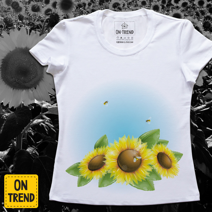 картинка Женская футболка "Подсолнухи" от магазина  ON-TREND