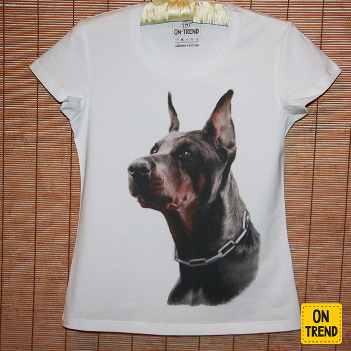 картинка Женская футболка "Доберман" от магазина  ON-TREND