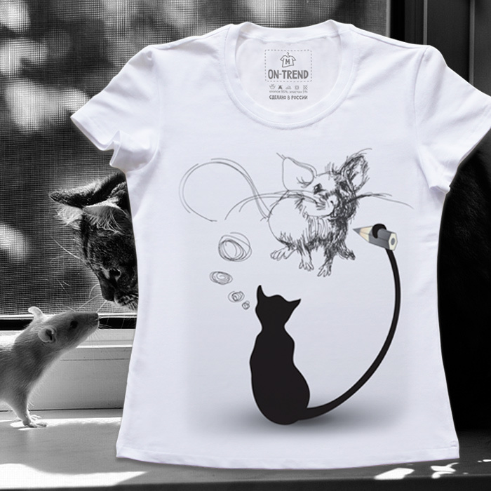 картинка Женская футболка "Кошки-Мышки" от магазина  ON-TREND