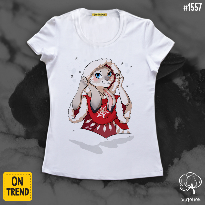 картинка Женская футболка "Зимний заяц" от магазина  ON-TREND