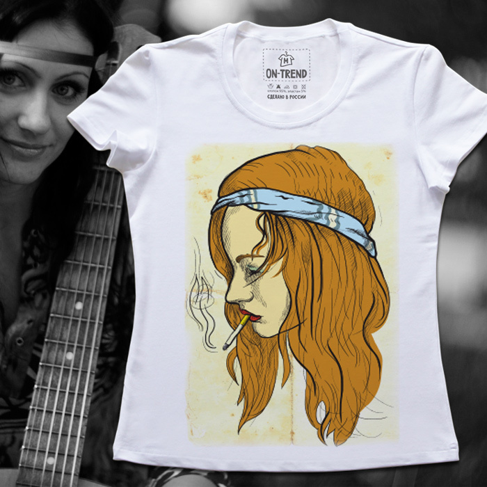 картинка Женская футболка "Типичная Хиппи" от магазина  ON-TREND