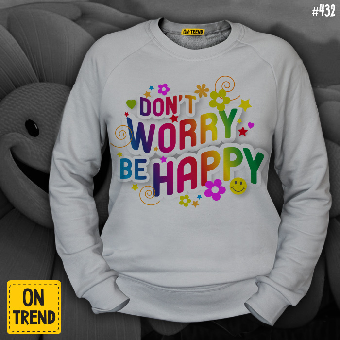 картинка Женская толстовка "Don't Worry Be Happy" от магазина  ON-TREND