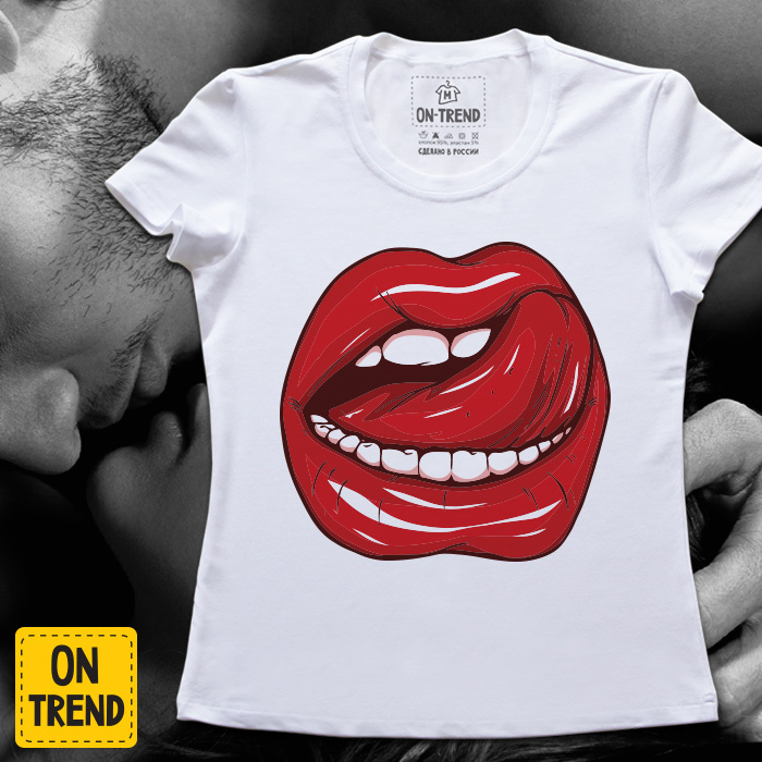 картинка Женская футболка "Страстные губы" от магазина  ON-TREND