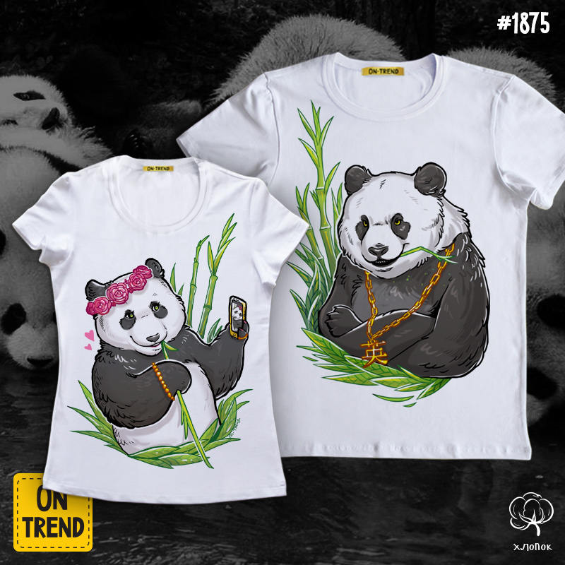картинка Парные футболки "Две панды" от магазина  ON-TREND