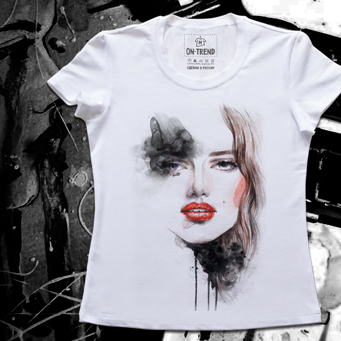 картинка Женская футболка "Акварельная Красотка" от магазина  ON-TREND