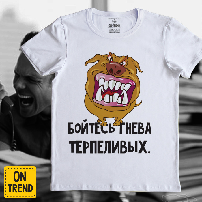 картинка Мужская футболка "Бойтесь Гнева Терпеливых" от магазина  ON-TREND