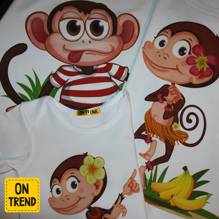 картинка Семейные футболки "Весёлые Обезьянки" от магазина  ON-TREND