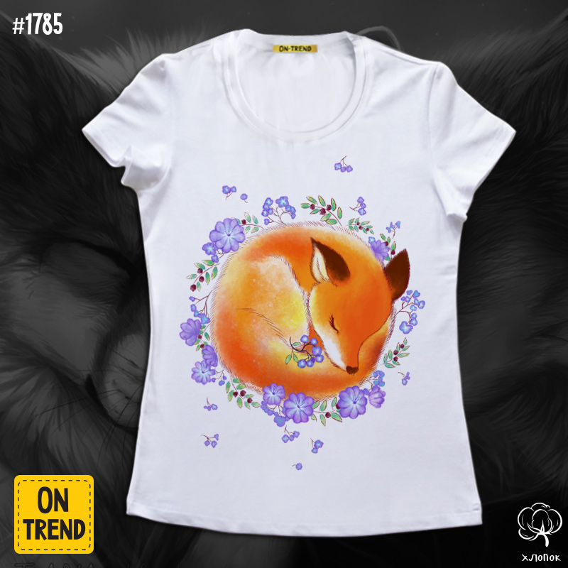 картинка Женская футболка "лисичка в клубочке" от магазина  ON-TREND