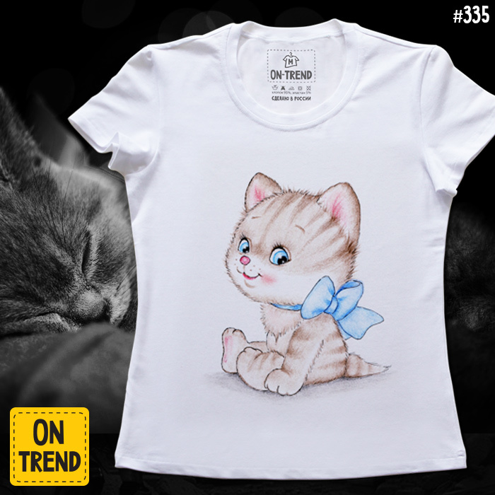 картинка Женская футболка "Котенок" от магазина  ON-TREND