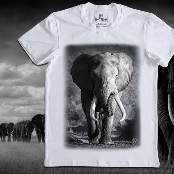 картинка Мужская футболка "Африканский Слон" от магазина  ON-TREND