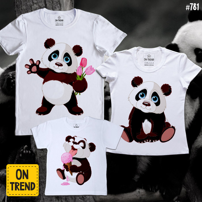картинка Семейные футболки "Добрые панды" от магазина  ON-TREND