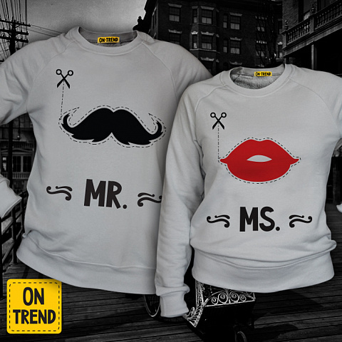 картинка Парные толстовки "Mister & Miss" магазин  ON-TREND являющийся производителем одежды из хлопка высшего качества