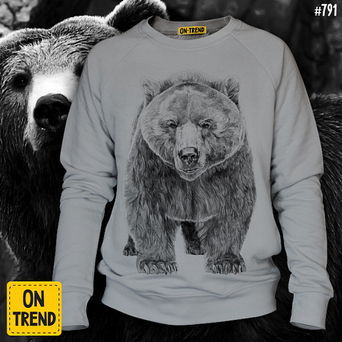 картинка Мужская толстовка "Медведь" магазин  ON-TREND являющийся производителем одежды из хлопка высшего качества