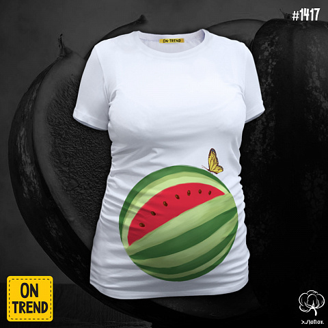 картинка "Сочный арбуз", футболка для беременных магазин  ON-TREND являющийся производителем одежды из хлопка высшего качества