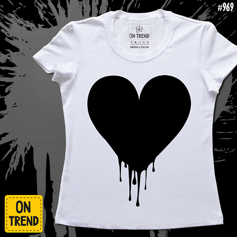 картинка Женская футболка "Сердце" магазин  ON-TREND являющийся производителем одежды из хлопка высшего качества