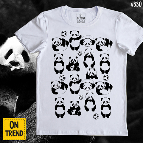 картинка Мужская футболка "Панды" магазин  ON-TREND являющийся производителем одежды из хлопка высшего качества