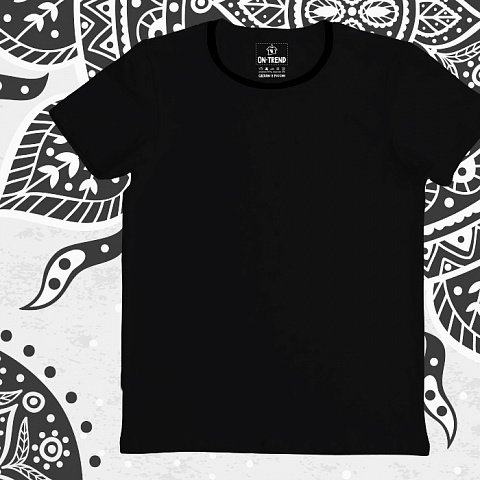 картинка Базовая черная  мужская футболка магазин  ON-TREND являющийся производителем одежды из хлопка высшего качества