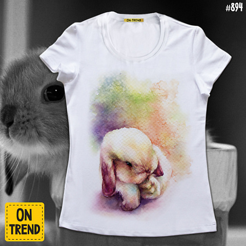картинка Женская футболка "Зая" магазин  ON-TREND являющийся производителем одежды из хлопка высшего качества