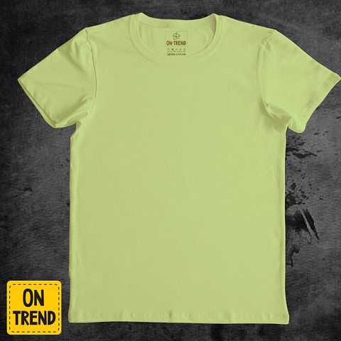 картинка Салатовая  мужская футболка без рисунка магазин  ON-TREND являющийся производителем одежды из хлопка высшего качества