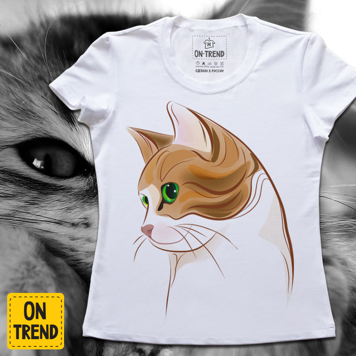 картинка Женская футболка "Кошка-Кокетка " от магазина  ON-TREND