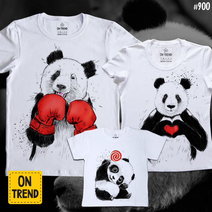 картинка Семейные футболки "Классные панды" от магазина  ON-TREND