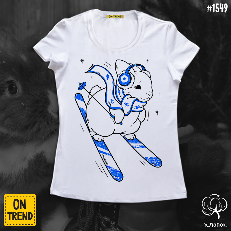 картинка Женская футболка "Зимний кролик" от магазина  ON-TREND