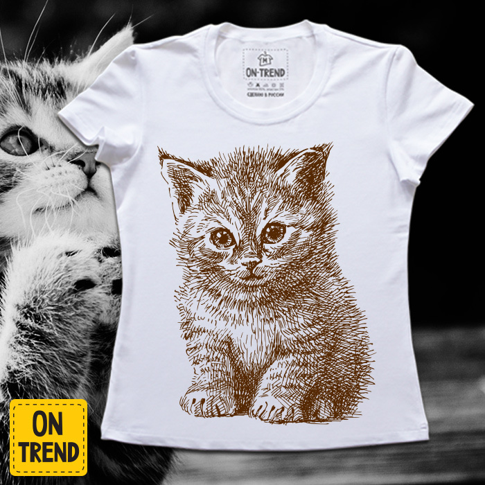 картинка Женская футболка "Котик" от магазина  ON-TREND
