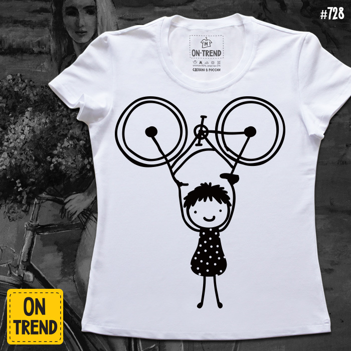 картинка Женская футболка "Велосипедистка" от магазина  ON-TREND