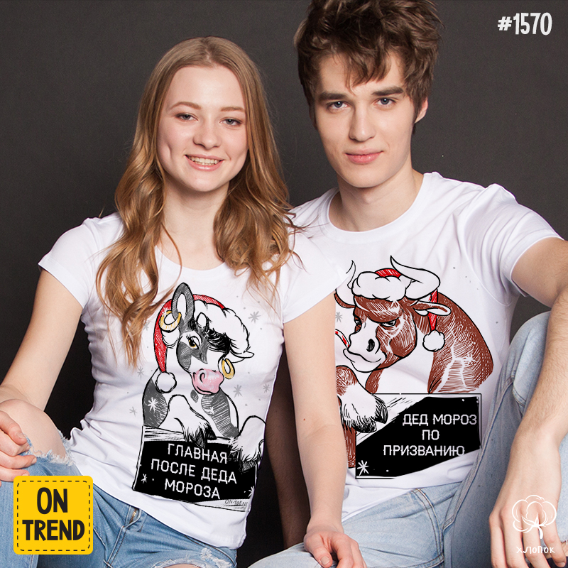 картинка Парные футболки "Новогодние быки" от магазина  ON-TREND