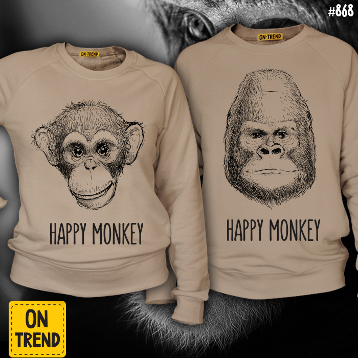 картинка Парные толстовки "Счастливые обезьяны" от магазина  ON-TREND
