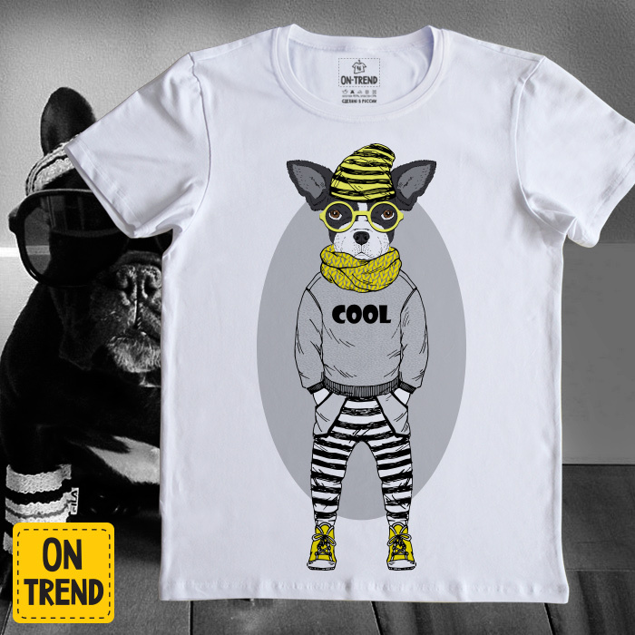 картинка Мужская футболка "Модный Дог" от магазина  ON-TREND