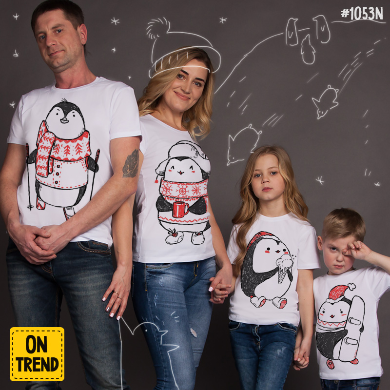 картинка Новогодние футболки "Милые пингвинчики" от магазина  ON-TREND