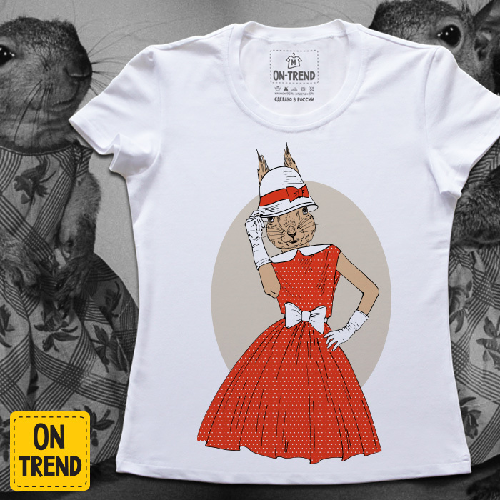 картинка Женская футболка "Белка" от магазина  ON-TREND