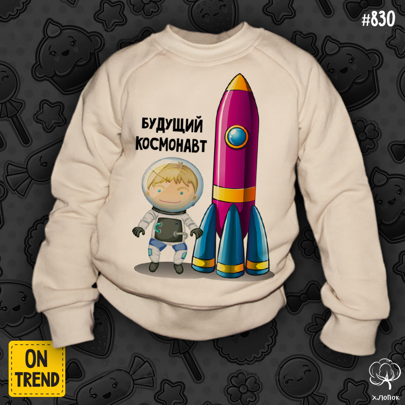 картинка Детская толстовка "Буду космонавтом" от магазина  ON-TREND