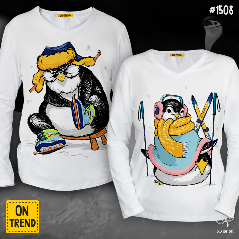 картинка Парные лонгсливы "Классные пингвины" от магазина  ON-TREND