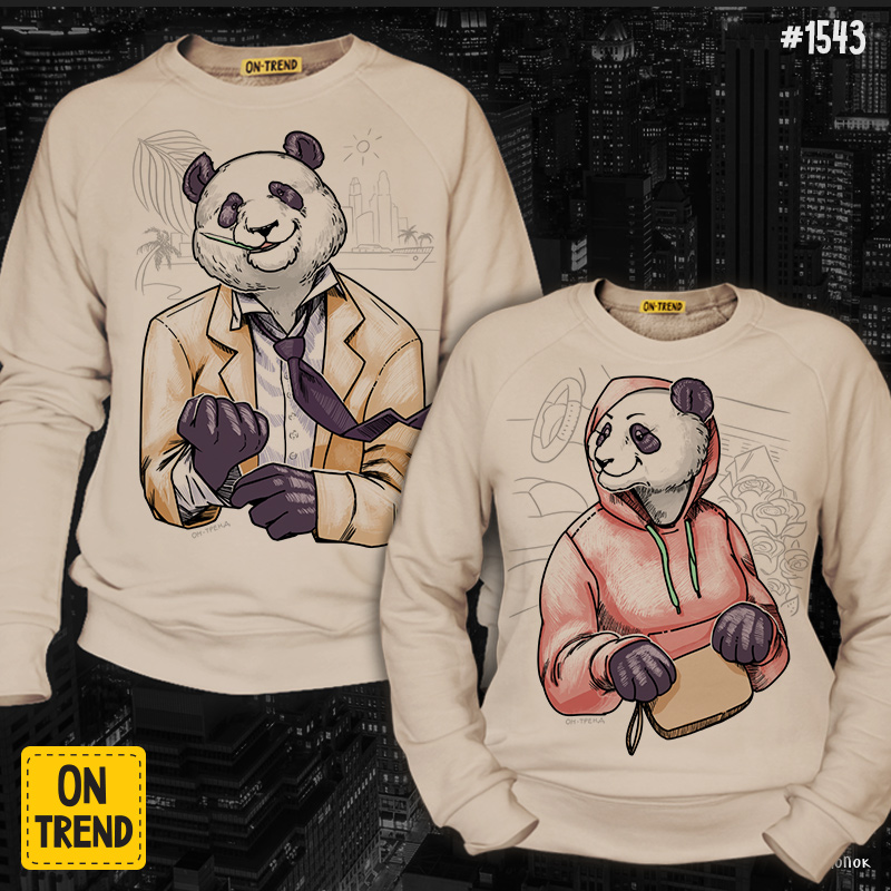 картинка Парные толстовки "Деловые панды" от магазина  ON-TREND