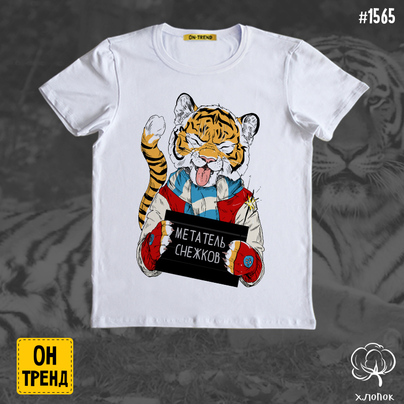 картинка Детская футболка  для мальчика " Новогодний тигренок" от магазина  ON-TREND