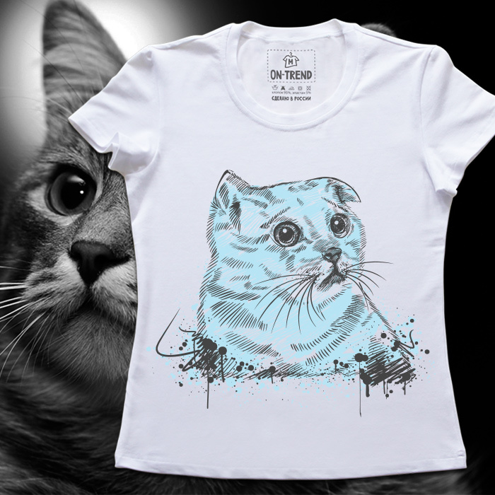 картинка Женская футболка "Кошачьи Глазки" от магазина  ON-TREND