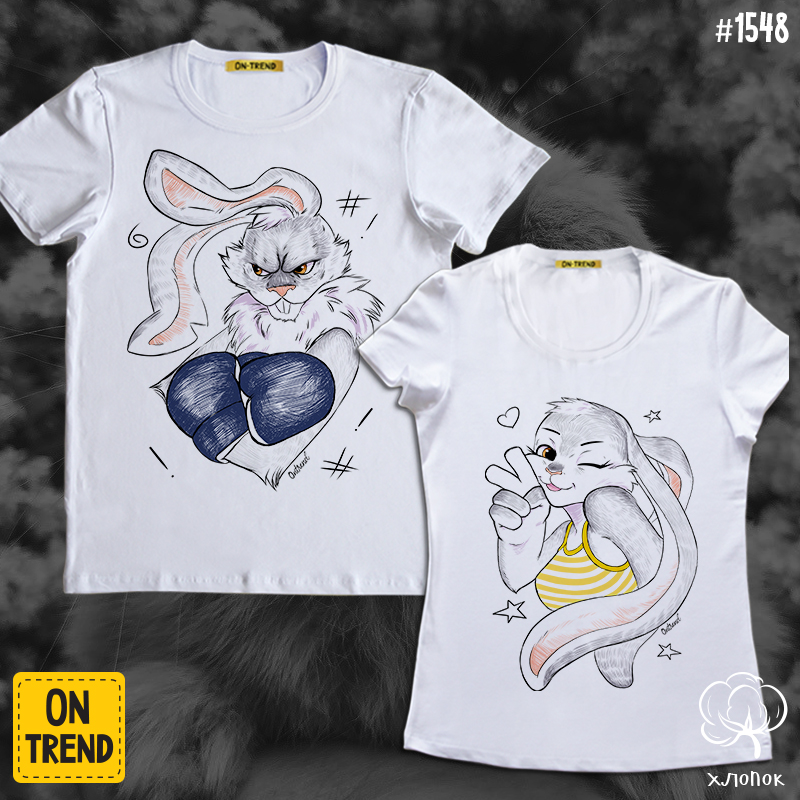 картинка Парные футболки "Милые зайчики" от магазина  ON-TREND