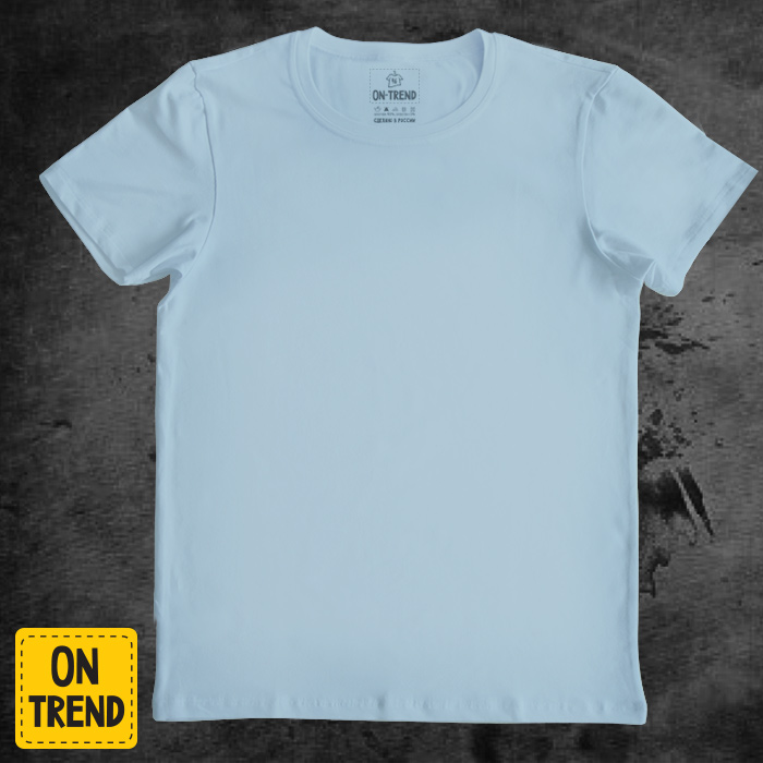 картинка Голубая мужская футболка без рисунка от магазина  ON-TREND