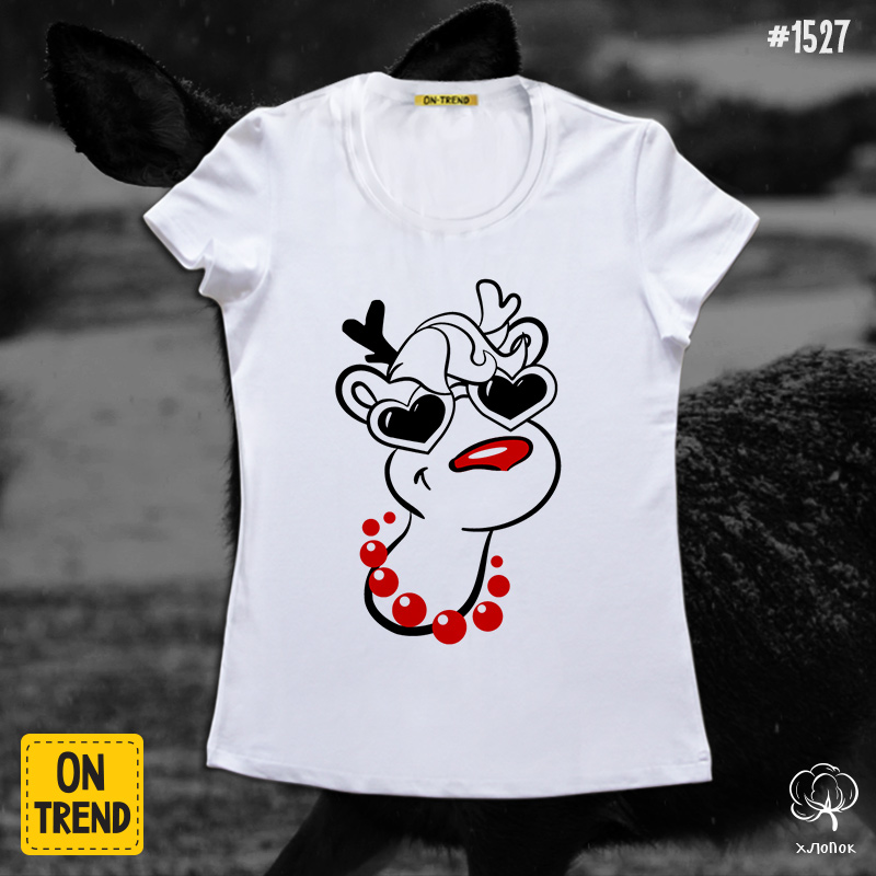 картинка Женская футболка "Модный олень" от магазина  ON-TREND