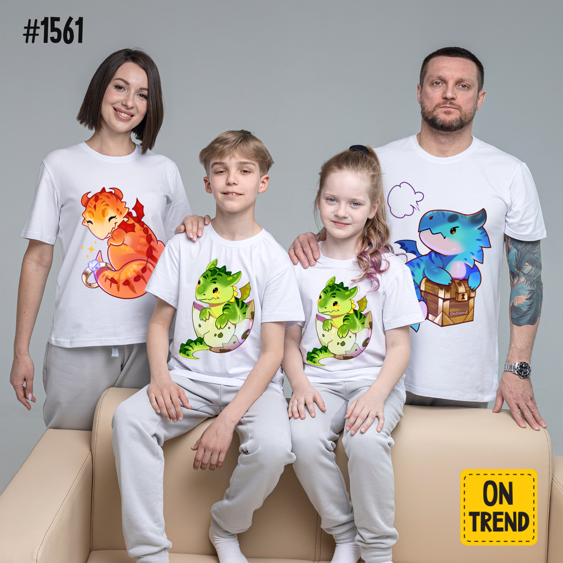 картинка Семейные футболки "Милые драконы" от магазина  ON-TREND