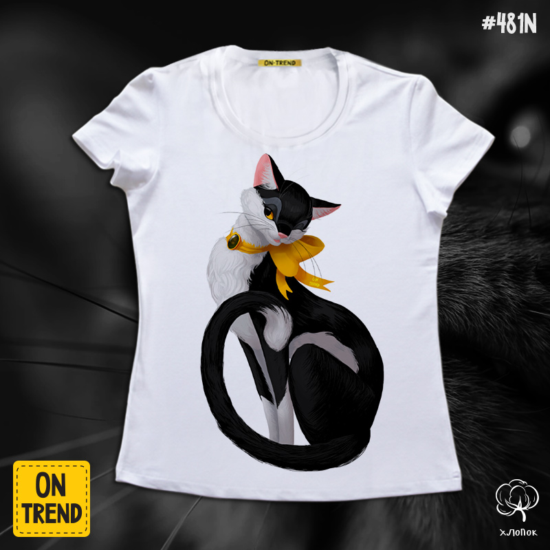 картинка Женская футболка "Кошка" от магазина  ON-TREND