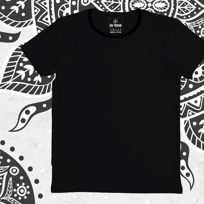 картинка Базовая черная  мужская футболка от магазина  ON-TREND
