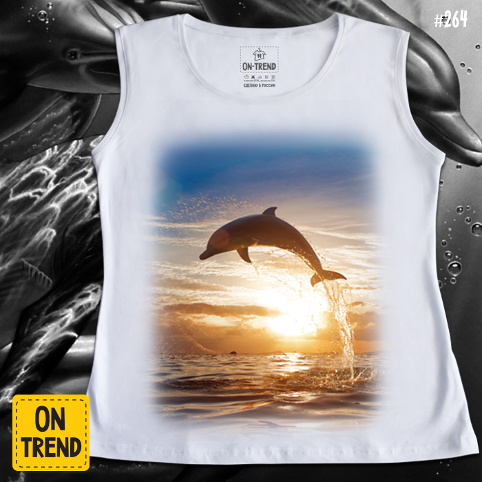 картинка Женская майка "Дельфин На Закате" от магазина  ON-TREND
