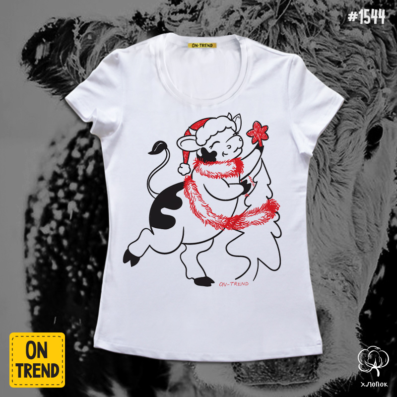 картинка Женская футболка "Веселая коровка" от магазина  ON-TREND
