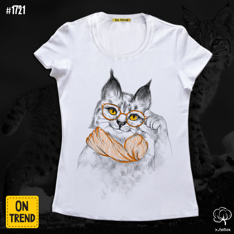картинка Женская футболка "Милая рысь" от магазина  ON-TREND