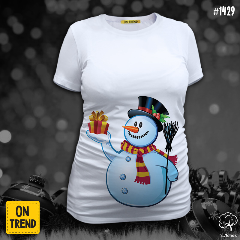 картинка "Снеговик", футболка для беременных от магазина  ON-TREND